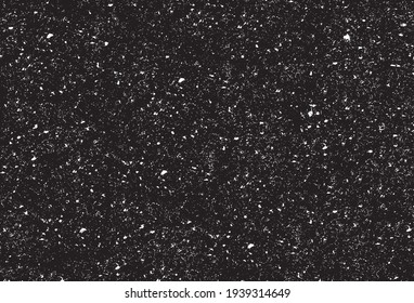 Abstract vector noise. Small particles of debris and dust. Distressed uneven background. Grunge texture overlay with rough and fine grains isolated on white background. Vector illustration. EPS10.