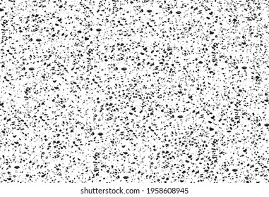 Abstract vector noise. Small particles of debris and dust. Distressed uneven background. Grunge texture overlay with rough and fine grains isolated on white background. Vector illustration. EPS10.