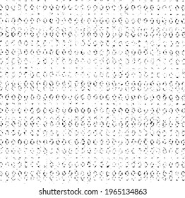 Abstract vector noise. Small particles of debris and dust. Distressed uneven background. Grunge texture overlay with rough and fine grains isolated on white background. Vector illustration. EPS10.