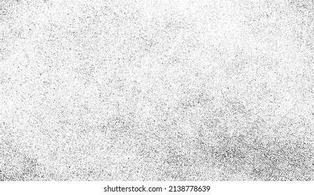 Abstract vector noise. Small particles of debris and dust. Distressed uneven background. Grunge texture overlay with rough and fine grains isolated on white background. Vector illustration. EPS10.