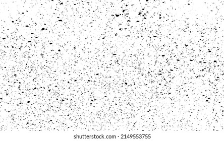 Abstract vector noise. Small particles of debris and dust. Distressed uneven background. Grunge texture overlay with rough and fine grains isolated on white background. Vector illustration. EPS10.