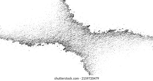 Abstract vector noise. Small particles of debris and dust. Distressed uneven background. Grunge texture overlay with rough and fine grains isolated on white background. Vector illustration. EPS10.