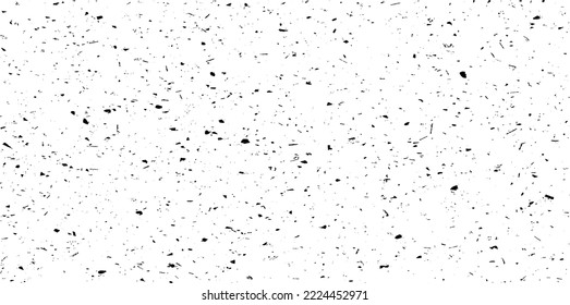 Abstract vector noise. Small particles of debris and dust. Distressed uneven background. Grunge texture overlay with rough and fine grains isolated on white background. Vector illustration. EPS10.