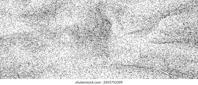 Abstract vector noise. Small particles of debris and dust. Distressed uneven background. Grunge texture overlay with fine grains isolated on white background. Vector illustration. EPS10.