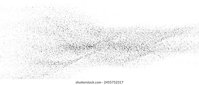 Abstract vector noise. Small particles of debris and dust. Distressed uneven background. Grunge texture overlay with fine grains isolated on white background. Vector illustration. EPS10.