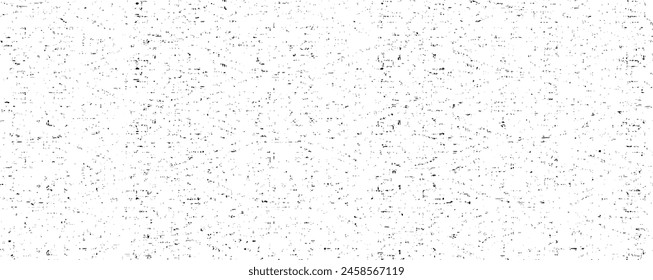 Abstract vector noise. Small particles of debris and dust. Distressed uneven background. Grunge texture overlay with rough and fine grains isolated on white background. Vector illustration. EPS10.