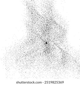 Abstract vector noise. Small particles of debris and dust. Distressed uneven background. Grunge texture overlay with rough and fine grains isolated on white background. Vector illustration. EPS10.