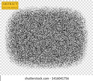 Abstract vector noise vanishing. Grunge texture overlay with fine particles on an isolated transparent background.
