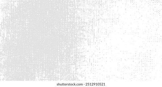 Ruído abstrato do vetor desaparecendo. Sobreposição de textura grunge sutil com partículas finas isoladas em um fundo branco.