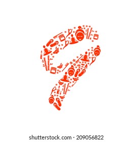 Abstract vector number 9 made from  Icon Spa - numbers set