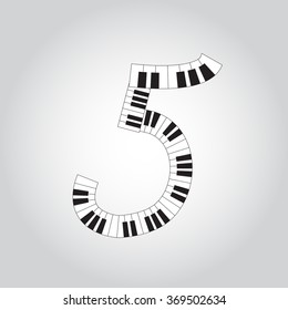 Abstract vector number four made from piano - numbers set