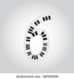 Abstract vector number four made from piano - numbers set