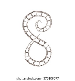 Abstract vector number four made from Filmstrip - numbers set