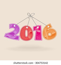 Abstract vector numbers 2016 New Year's headline