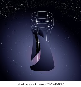 abstract vector object, on the dark background like a space