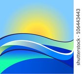Abstract vector ocean and sun