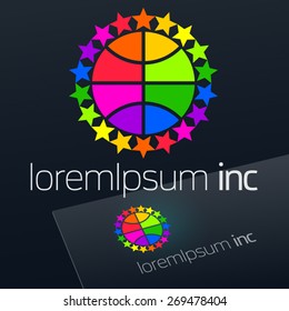 Abstract vector on dark Background sign. Logo for Business, Corporation.