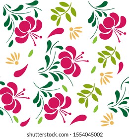 Abstract vector on a white background. Vintage background. Making a bouquet of flowers. Vintage set. Abstract concept graphic element. Decorative floral element. Idea for fabric