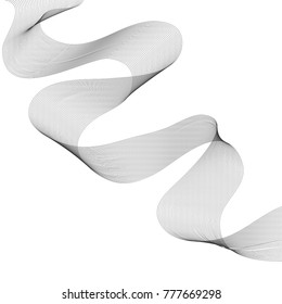 Abstract vector on white background with gray wavy lines graphic elements to place text
