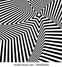 Abstract Vector Optic Illusion In Black And White