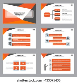 abstract vector orange business blue presentation template slides background design