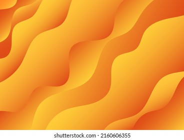 Abstract vector orange gradient background with dynamic wave layered shapes cover, poster, flyer or web page background.