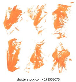 Abstract vector orange paint strokes 2