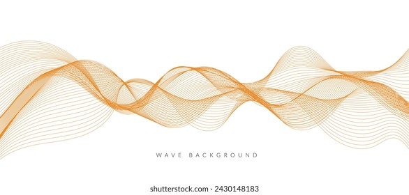 Abstract vector orange wavy lines. Modern background design.