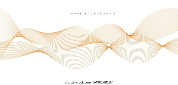 Abstract vector orange wavy lines. Modern background design.