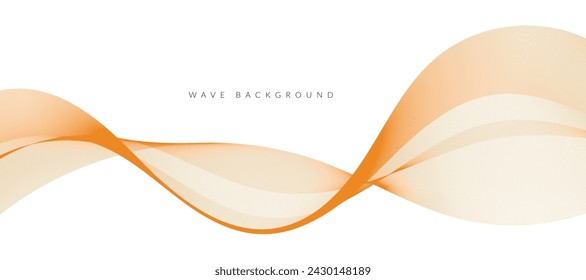 Abstract vector orange wavy lines. Modern background design.