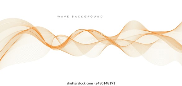 Abstract vector orange wavy lines. Modern background design.