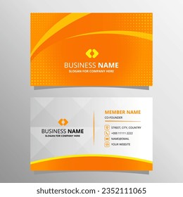 Abstract Vector Orange and Yellow Curved Business Card Template, can be used for business designs, presentation designs or any suitable designs.