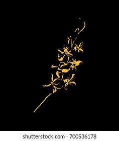abstract vector orchid flower illustration
