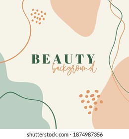 Abstract vector organic background for social media with copy space for text. Minimal square trendy template in pastel colors