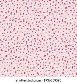 abstract vector organic polka dots seamless surface pattern design, texture pattern in bright red, purple, and pink for cards, stationery, prints, textile, fabric, paper, web design and much more.