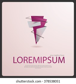 Abstract Vector origami logo, icon isolated