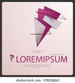 Abstract Vector origami logo, icon isolated