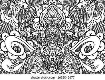 Patrón animal de adorno de vector abstracto con líneas dibujadas a mano. Puede utilizar cualquier color de fondo