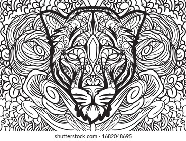 Abstract vector ornament animal pattern with hand drawn lines. You can use any color of background