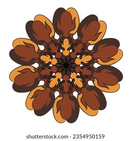 Abstract vector ornament. Floral mandala pattern. 