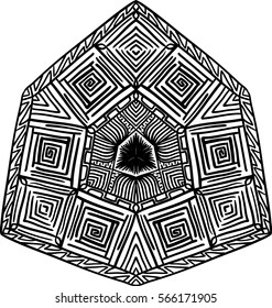 Abstract vector ornament on white background. Design element.