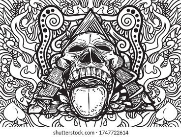 Abstract vector ornament pattern with hand drawn lines. You can use any color of background