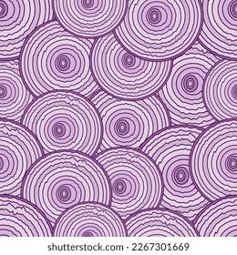 Abstract vector ornament. Seamless simple pattern of purple elements. Stylized onions.