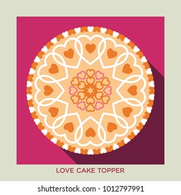 Abstract vector ornament. for Valentine's day and love cake topper design.