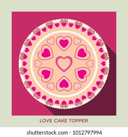 Abstract vector ornament. for Valentine's day and love cake topper design.