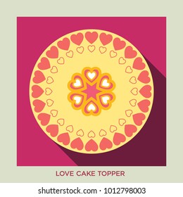 Abstract vector ornament. for Valentine's day and love cake topper design.