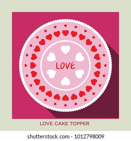 Abstract vector ornament. for Valentine's day and love cake topper design.
