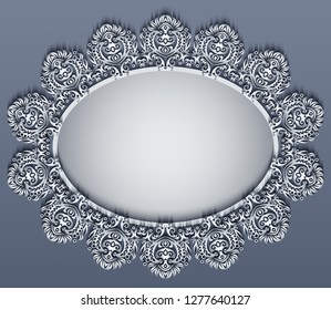 Abstract vector ornamental nature color vintage frame. Modern volumetric floral elements. Trendy craft style illustration