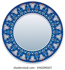 Abstract vector ornamental nature color vintage frame. Modern volumetric floral elements. Trendy craft style illustration