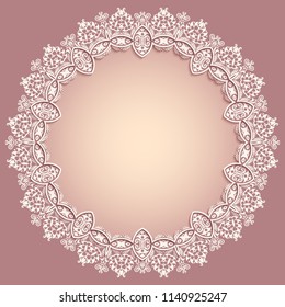 Abstract vector ornamental nature vintage frame. Modern volumetric floral elements. Trendy craft style illustration